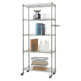 TRINITY Basics EcoStorage Pantry Rack with Wheels – 5-Tier Narrow Rolling Chrome Steel Storage Rack