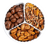 Heaton Pecans 2.3 lb. Gourmet Pecan Gift Tin, Roasted Salted, Chocolate Covered & Praline Pecans
