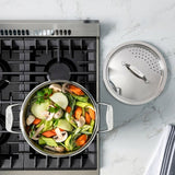 All-Clad Simply Strain 8 qt. Stainless Steel Multipot with Locking Straining Lid