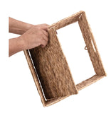 Seville Classics Water Hyacinth Storage Baskets, 4-Pack Collapsible Handwoven Organizer Bins