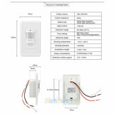 Automatic PIR Motion Sensor Light Switch, 180° Infrared Wall Switch, 110V