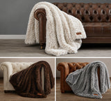 FRYE Arctic Luxe Faux Fur Throw, 60" × 70", 830 GSM Reversible Polyester Blanket