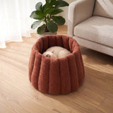 PawsPik 20" 3-in-1 Convertible Plush Cat Cave & Donut Bolster Hideaway Pet House