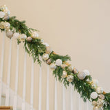 CG Hunter 6-Foot Pre-Lit Ornament Garland with 36 Warm White LED Lights