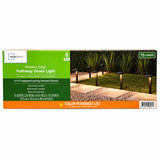 Mainstays Solar Modern Edge LED Pathway Lights, 6-Pack, 15 lm Warm White 15.75"H