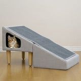 Catry Atwood Folding Pet Ramp with Condo, Convertible Pet Stool, Slope Cat Condo