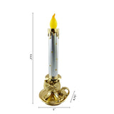 Pre-Lit Nostalgic Candlestick Décor with Flickering LED Flames & Timer, Set of 3