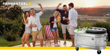 Permasteel 80-QT Rolling Galvanized Steel Cooler with Removable Flip-top Lid