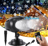 Christmas Snowflake Projector LED Moving Snowfall Laser Light Party Strobe Lamp