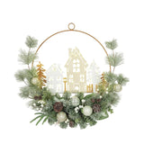 Member’s Mark 24" Pre-Lit Village Christmas Wreath with 50 LED Lights & Timer