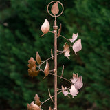 AMES 82.5" Falling Leaf Wind Spinner, Bronze Metal Kinetic Garden Sculpture