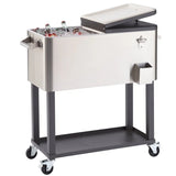 Trinity Stainless Steel Ice Cart Cooler with Wheels & Cover - Party Hard Cooler