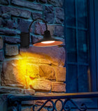 Lutec Matte Black With Copper Accents 12" Barnlight Wall Light