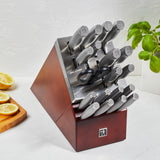20-Piece Henckels Modernist Forged Stainless Steel Knife Set – 8 Steak Knives & Self-Sharpening Block