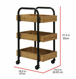Oceanstar Portable Storage Cart with 3 Easy Removable Bamboo Trays