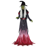 12 ft. Animated Halloween Witch – Motion Sensor, Blinking LED Eyes, Moving Head & Jaw, Sound, Timer & Volume Control
