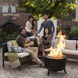 TIKI Brand 25" Celebration Smokeless Fire Pit with Cover, Wood & Pellet Burning