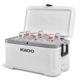 Igloo 70 QT Marine Ultra Ice Chest Cooler, White and Gray, 102-Can Capacity