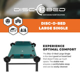 Disc-O-Bed XL Single Camping Cot – Portable Folding Cot Bed with Carry Bag, Side Organizer & 500 lb Capacity