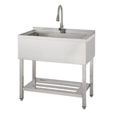 TRINITY 30" X 14" Heavy-Duty Stainless Steel Utility Sink with Pull-Out Faucet