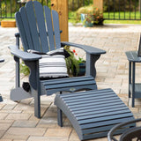Leisure Line Adirondack Footstool by Tangent – Recycled Plastic Outdoor Ottoman, Weather Resistant HDPE Patio Footrest