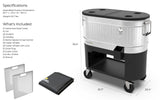 Permasteel 120-quart Galvanized Steel Rolling Cooler with Cover - Party Cooler