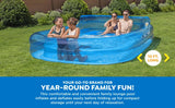 H2OGO 10ft Inflatable Family Pool Lounge w/ Bench Seat Headrest Cup Holders PVC