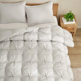 Casual Living Zuri Mega Puff 3-Piece Comforter Set, Reversible Pintuck Bedding Set with Shams