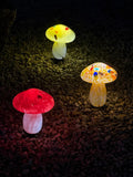 Infinity X1 6Ct Solar Glass Mushroom Landscape Accent Lights, 2 Set of 3 Lights