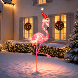 Member’s Mark 6' Pre-Lit Holiday Flamingo with Santa Hat & 100 Twinkling LED Lights