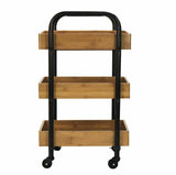 Oceanstar Portable Storage Cart with 3 Easy Removable Bamboo Trays