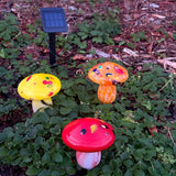 Infinity X1 Solar Glass Mushroom Landscape Accent Light, Set of 3 Pack