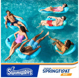 SwimWays Spring Float Premium Duo – 2-Person Inflatable Pool Float Chair with Fast Inflation, Mesh Seating & Cup Holders