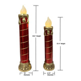 Member's Mark 2-Piece Oversized Pre-Lit Christmas Candlestick Set with Flickering LED Flames