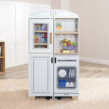 KidKraft 2-in-1 Open & Cook Folding Wooden Play Kitchen, Kids Café Smoothie Bar