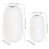 Set of 2 Evergreen LED Porcelain Lantern - Decorative Handmade Porcelain Lantern