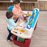 Step2 Deluxe Art Master Desk Plastic Kids Activity Center and Table