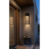 Cedar Hill LED Wall Light, 14" Black Hardwired Fixture, 470 Lumens, Warm White