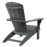 Leisure Line Fanback Adirondack Chair, All-Weather HDPE Outdoor Patio Seat, Gray
