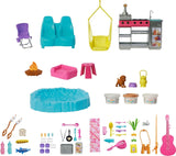Barbie Dream Camper Playset with Roof Tent, Color-Change BBQ & 60+ Accessories