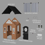 Backyard Discovery Mystic Cedar Wooden Kids Playhouse with Play Kitchen & Dutch