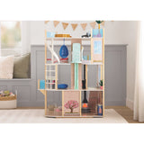 51" Carousel Cove Dollhouse, 360° Rotating, 4 Floors & 65 Accessories