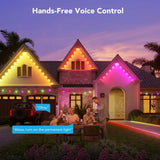 Govee 150ft Permanent Outdoor Lights Elite, White Smart Festive RGBIC Lighting