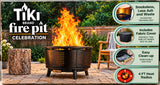 TIKI Brand 25" Celebration Smokeless Fire Pit with Cover, Wood & Pellet Burning