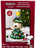 15" Jim Shore Peanuts Snoopy Christmas Tree Lighted Statue LED 6Hr Timer Resin