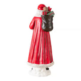 27.5" Hand-Painted MGO Santa Claus Porch Décor with Cardinal and Gift Sack