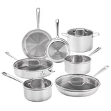 T-fal Tri-Ply Stainless Steel Cookware Set, 12-Piece, Induction Compatible