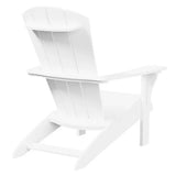 Leisure Line Fanback Adirondack Chair, All-Weather HDPE Outdoor Patio Seat, White