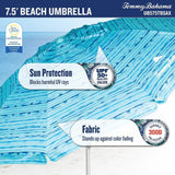 Tommy Bahama ANCHORX 7.5’ Beach Umbrella - Adjustable Height Octagonal Umbrella