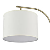 Bridgeport Designs Everett Downbridge Floor Lamp – Adjustable Reading Lamp with Linen Shade, Light Diffuser & LED Bulb